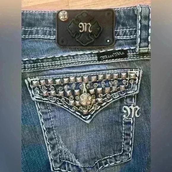 Miss Me Y2K Jeans Studded Pockets Size 28 🔥 - Picture 5 of 9